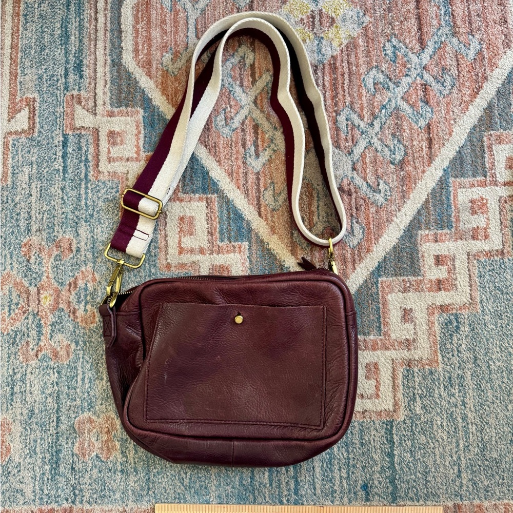 Madewell Burgandy Leather Crossbody Bag